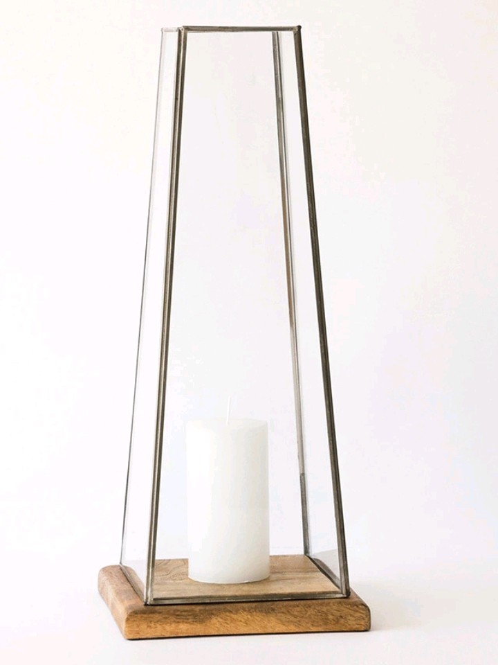 Fanal base madera - OBED Home & Deco San Rafael
