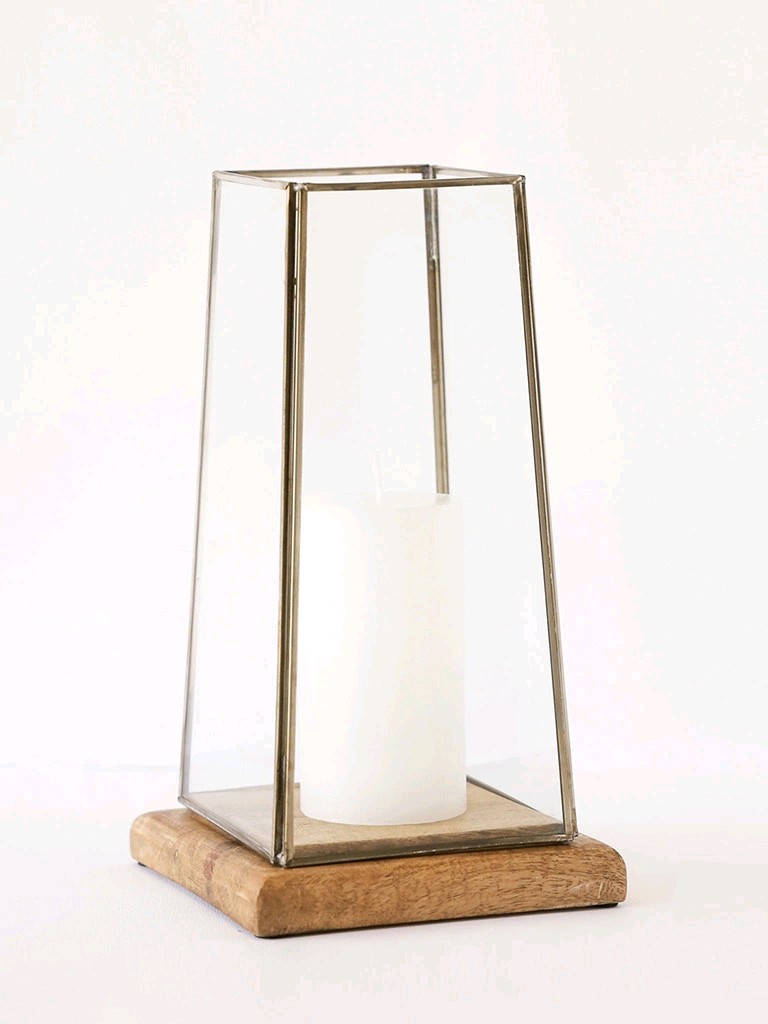 Fanal base madera - OBED Home & Deco San Rafael