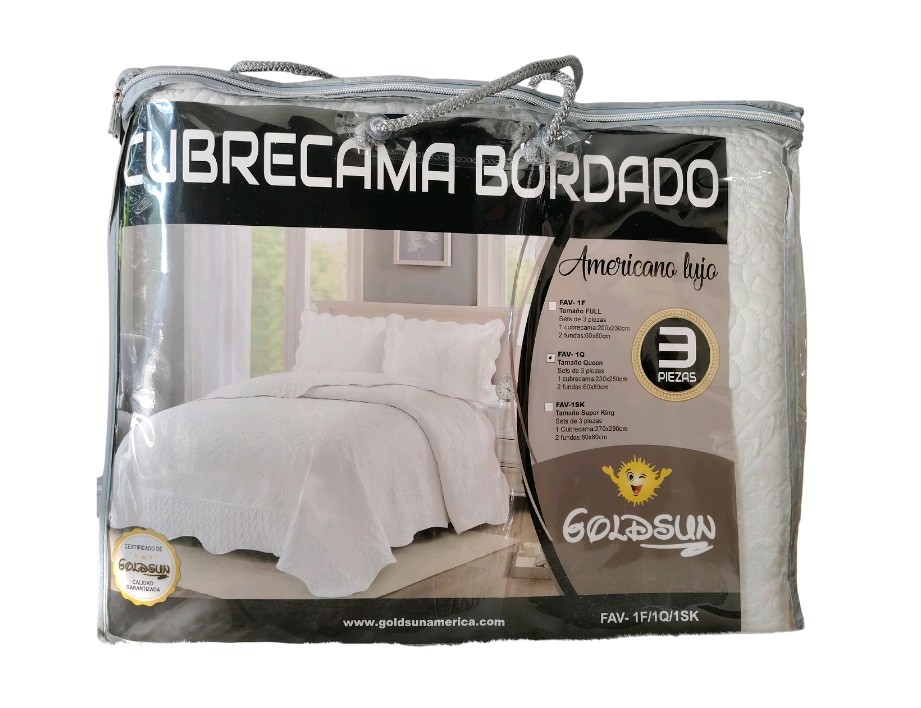 Cubrecama Queen bordado - OBED Home & Deco San Rafael