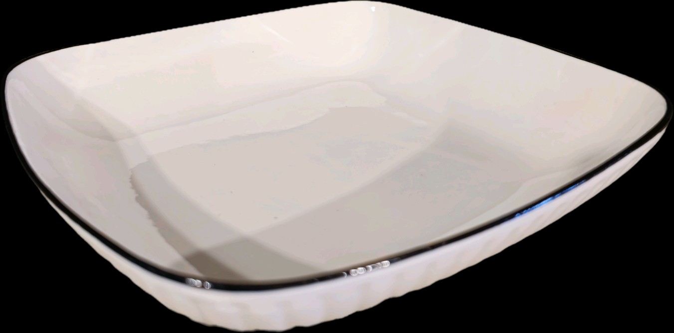 Fuente cuadrada ceram ray borde negro - OBED Home & Deco San Rafael